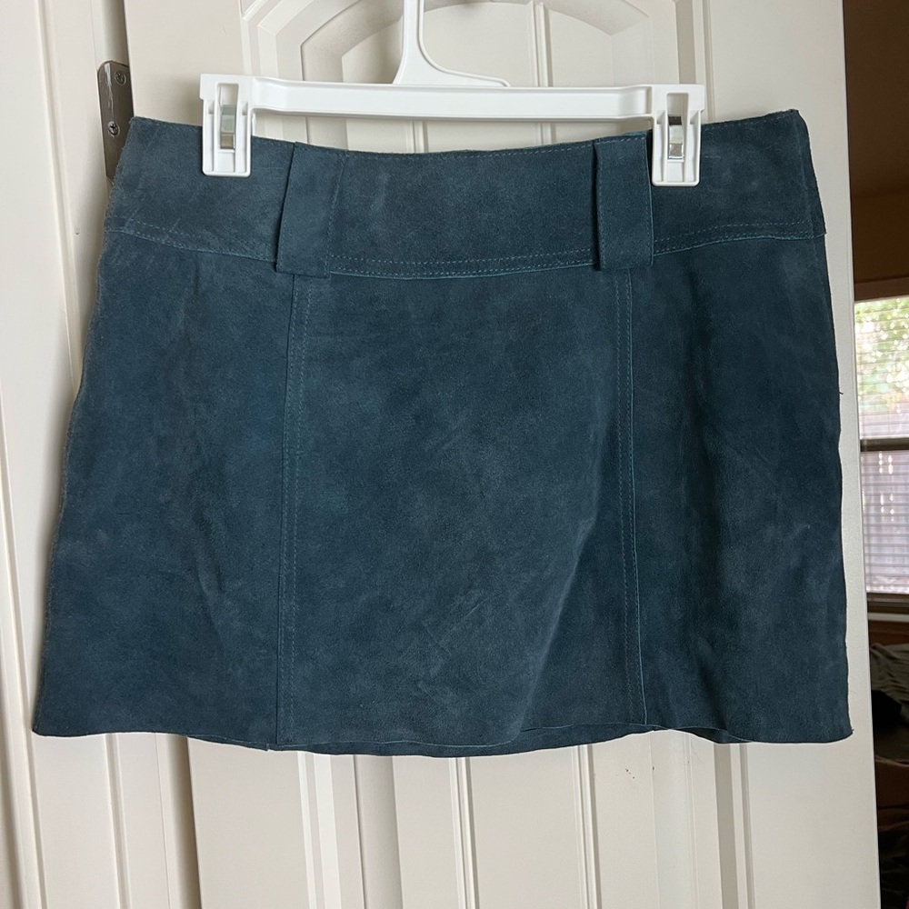 Free People Blue Suede Skirt